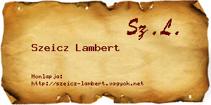 Szeicz Lambert névjegykártya